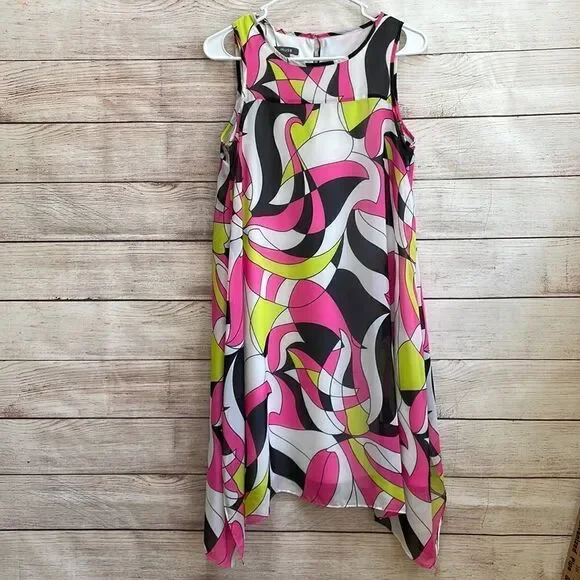 MUSE DRESS IN ABSTRACT PRINT - Picture 1 of 8